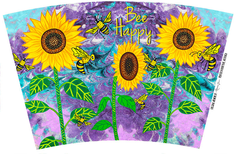 Bee Happy Travel Mug - Stainless Steel