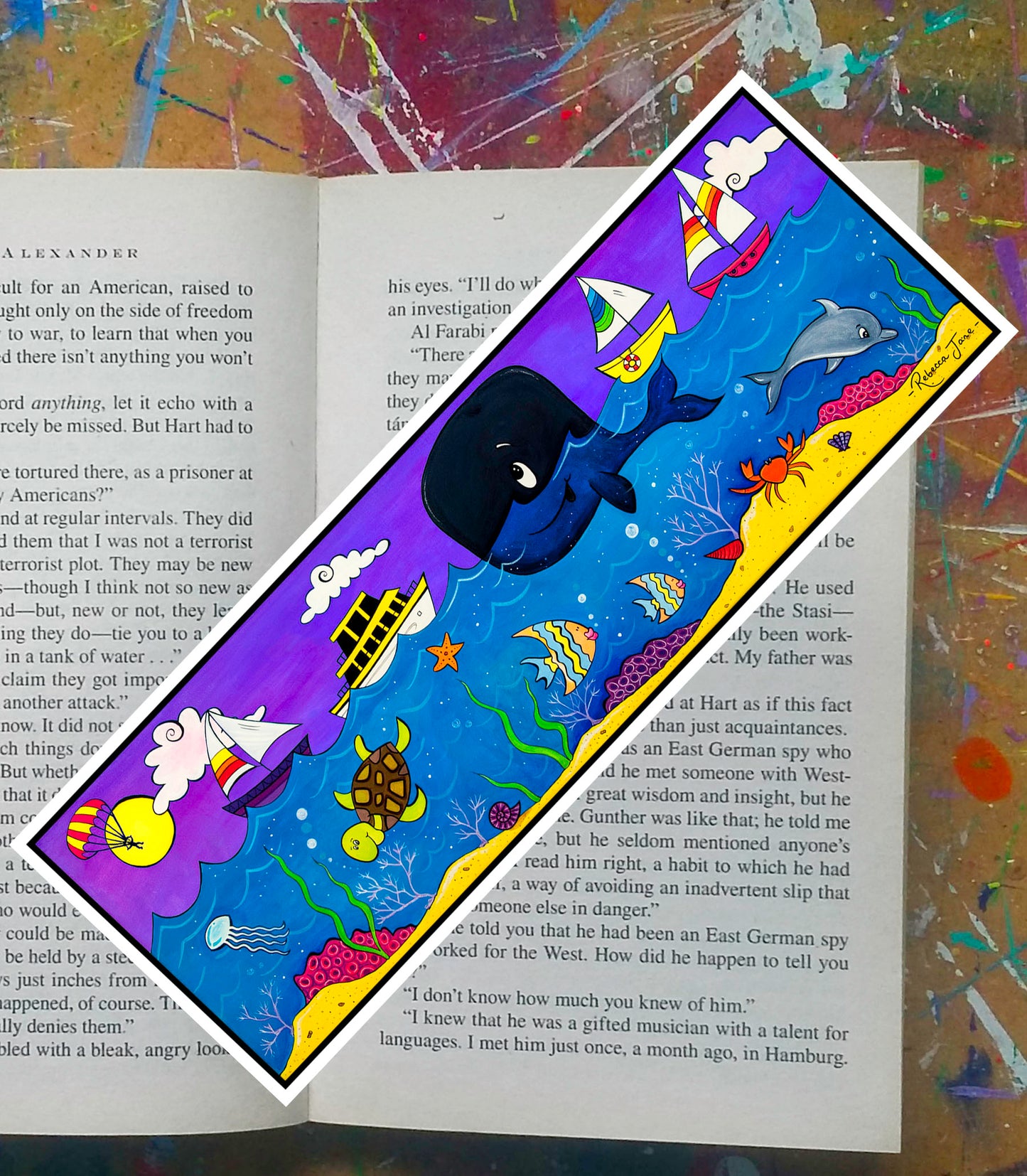 Whale Town Below Sea Bookmark