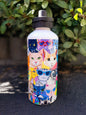 Colourful Cats 600ml Aluminium Water Bottle