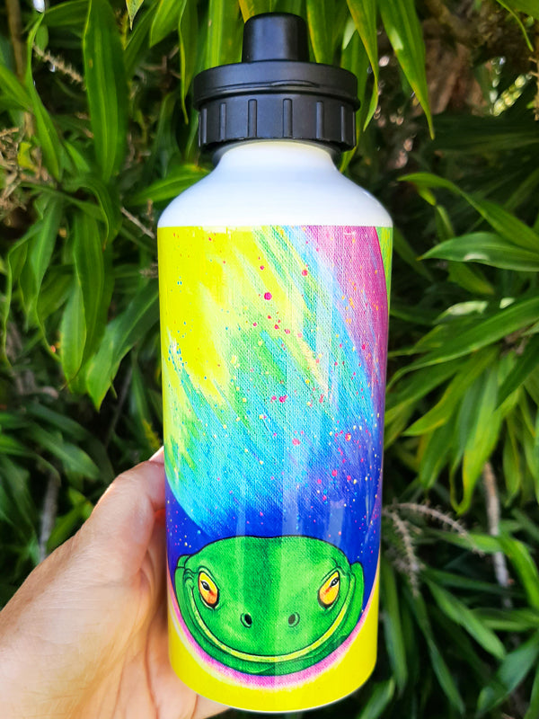 Friendly Frog Vibes 600ml Aluminium Water Bottle