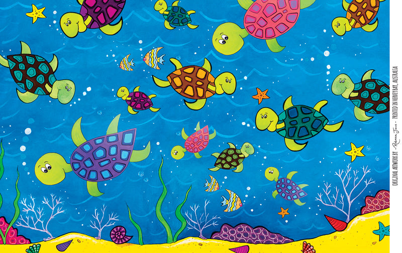 Happy Turtles 600ml Aluminium Water Bottle