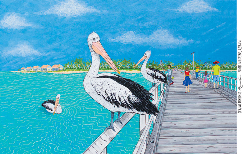 Pelicans on the Pier 600ml Aluminium Water Bottle