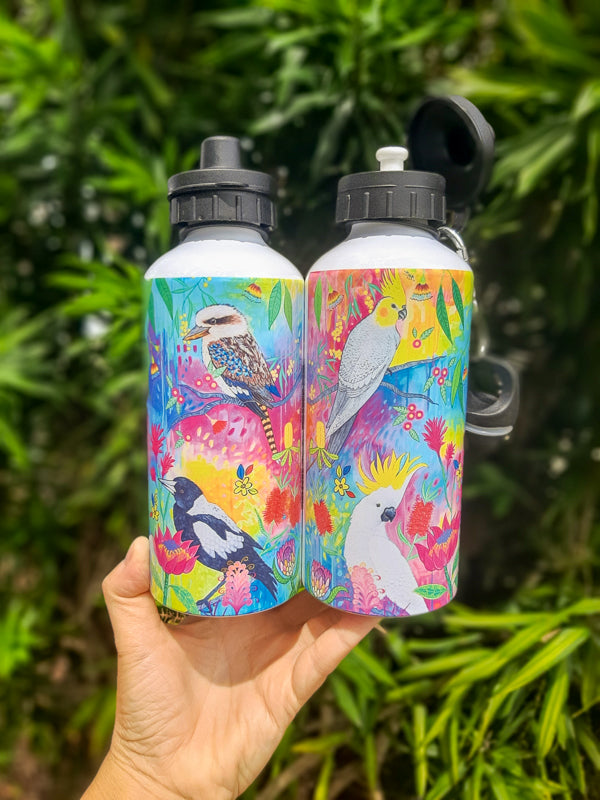 Springtime Birds and Blooms 600ml Aluminium Water Bottle