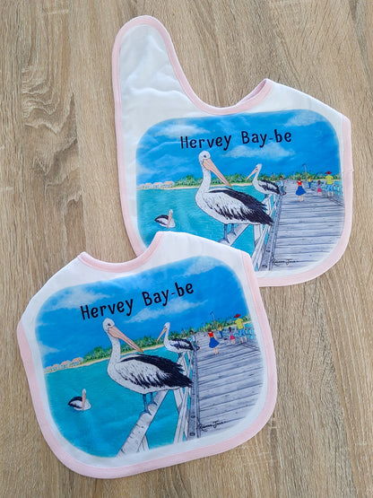 Pelicans on the Pier Baby Bib