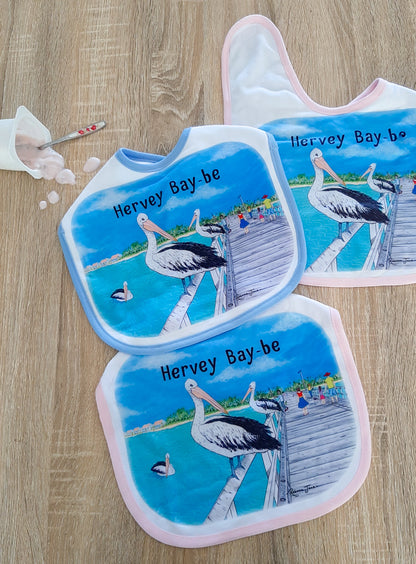 Pelicans on the Pier Baby Bib