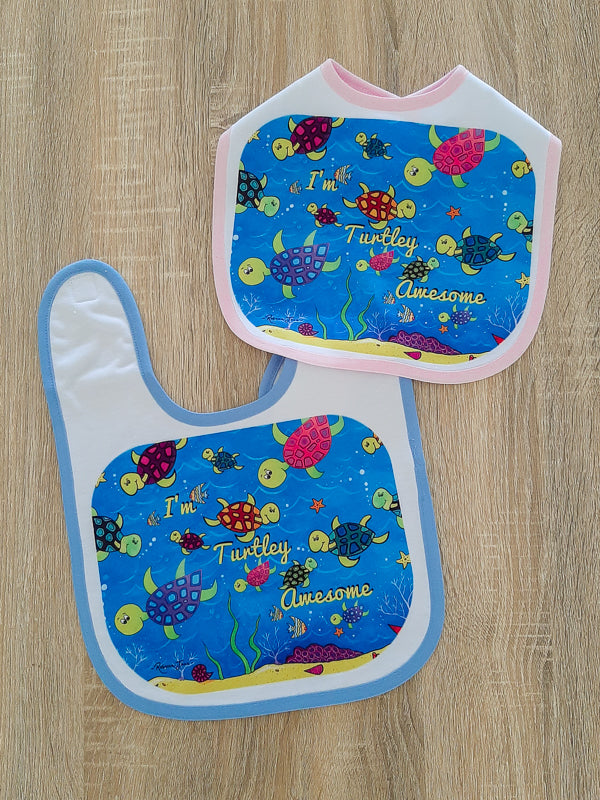 Happy Turtles Baby Bib
