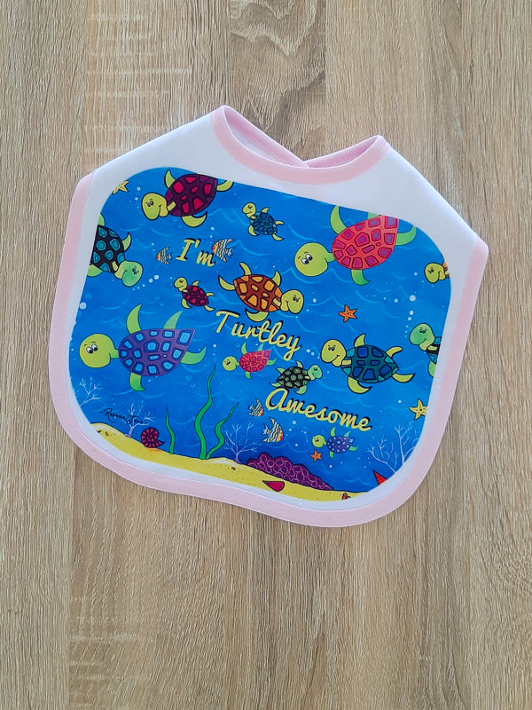 Happy Turtles Baby Bib