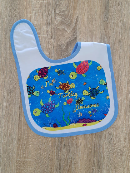Happy Turtles Baby Bib