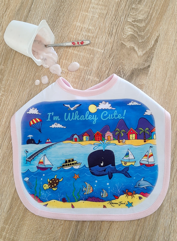 Whale Town Baby Bib
