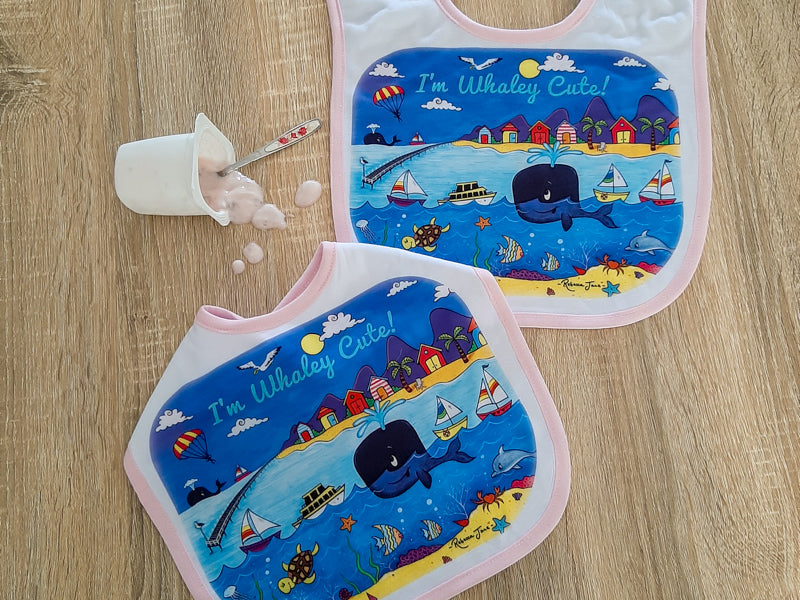 Whale Town Baby Bib