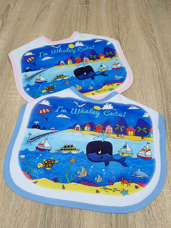 Whale Town Baby Bib