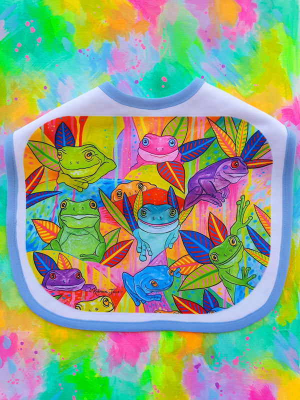 Frog Moods Baby Bib