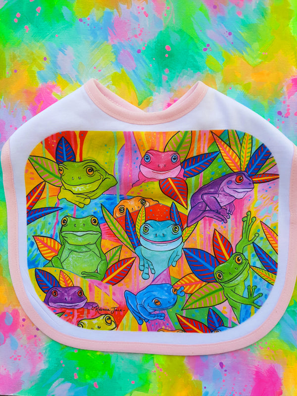 Frog Moods Baby Bib