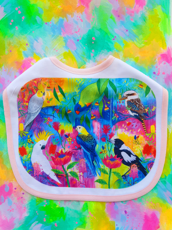 Springtime Birds & Blooms Baby Bib