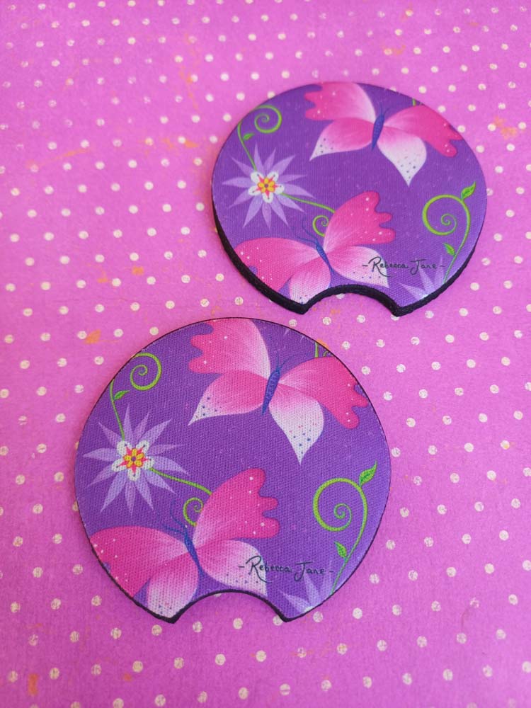Boho Butterflies Car Coaster