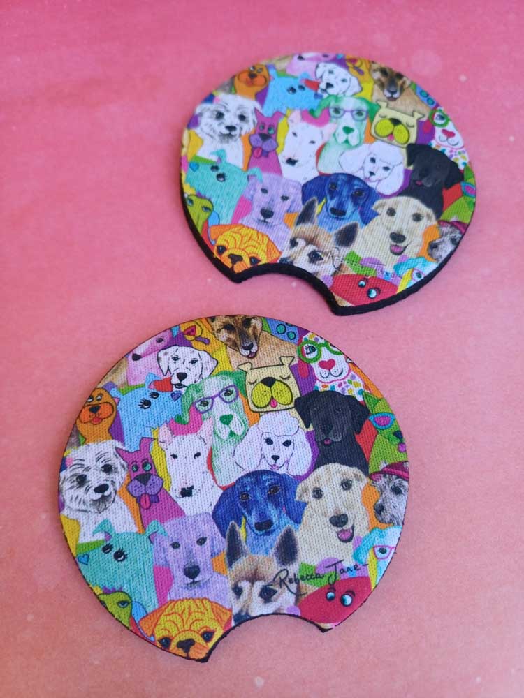 Dashing Dogs Car Coaster