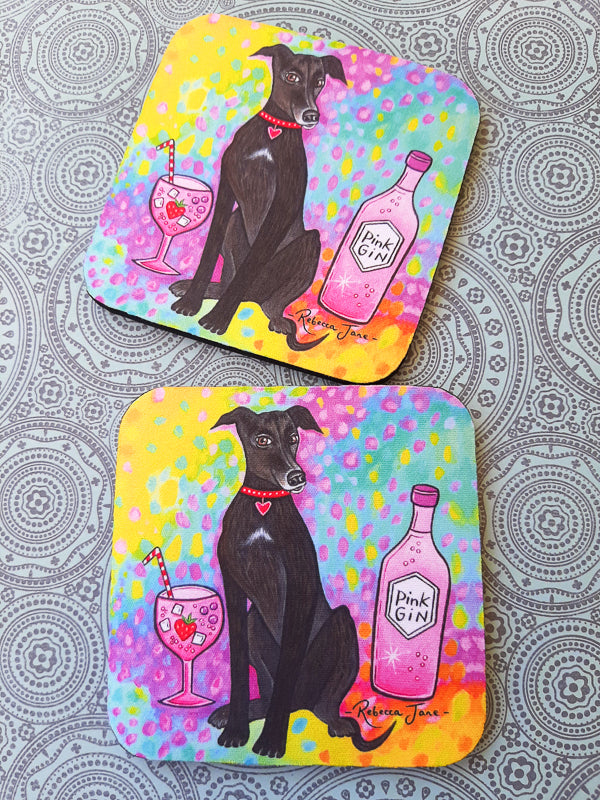 Pink Gin Pooch Coaster