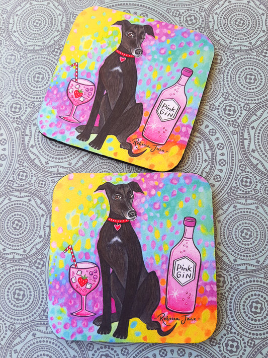 Pink Gin Pooch Coaster