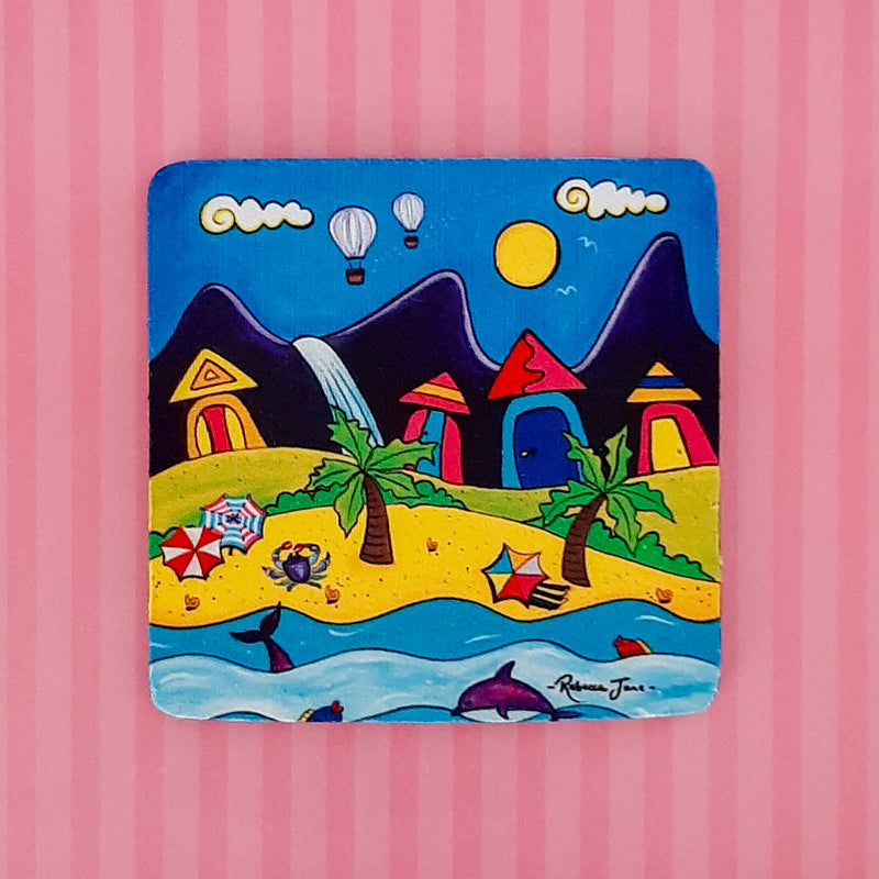 Beach Town with Balloons Coaster
