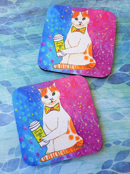 Boss Cat Cherry Coaster