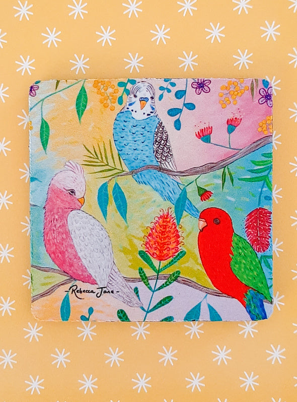 Colourful Birds of Australia Pink Galah Coaster