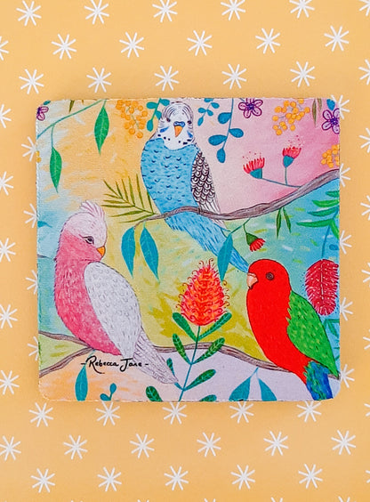 Colourful Birds of Australia Pink Galah Coaster
