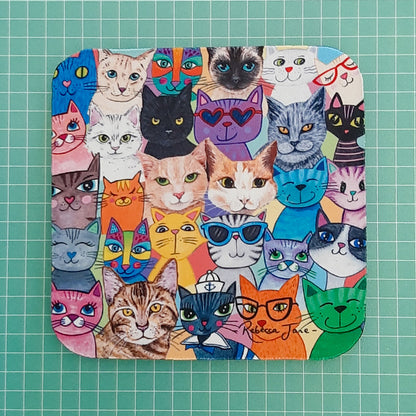 Colourful Cats Coaster