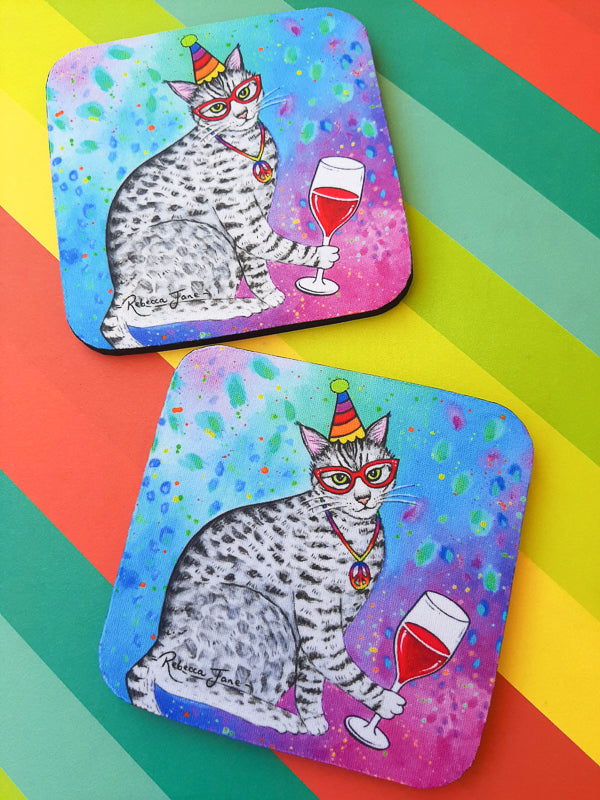 Party Purrs Coaster