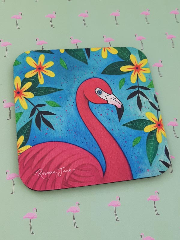 Pink Flamingo Coaster