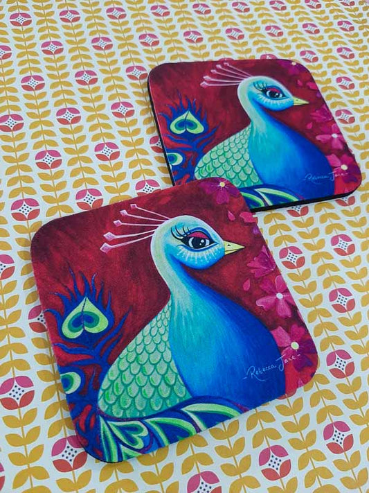 Pretty Peacock Coaster