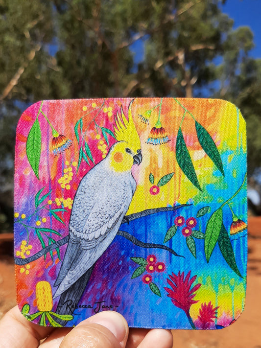 Springtime Birds & Blooms Cockatiel Coaster