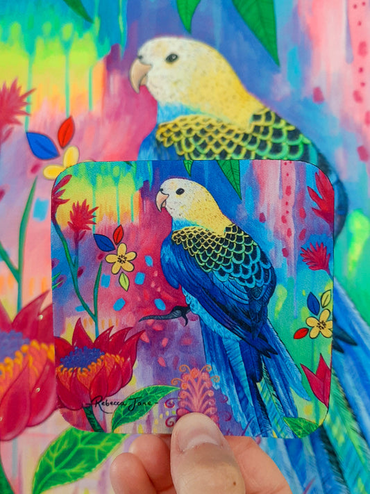 Springtime Birds & Blooms Pale Headed Rosella Coaster
