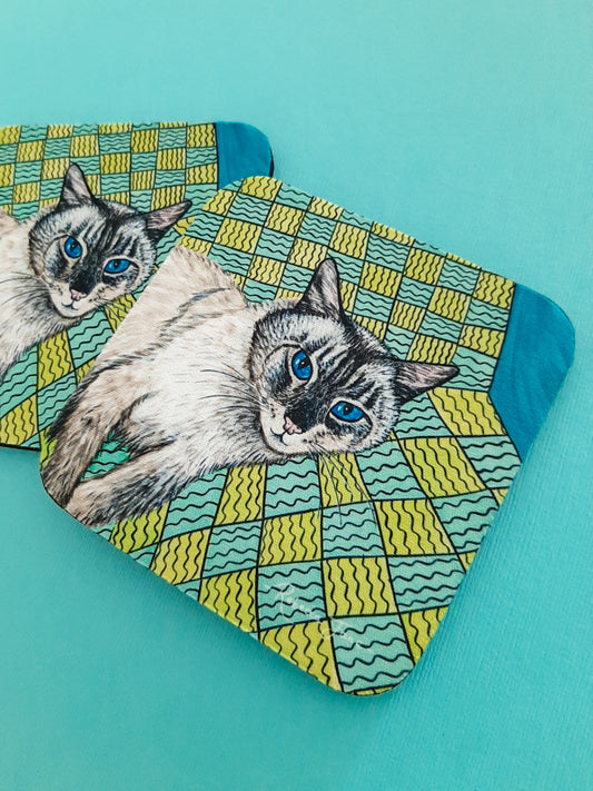 Zak the Cat Green Coaster
