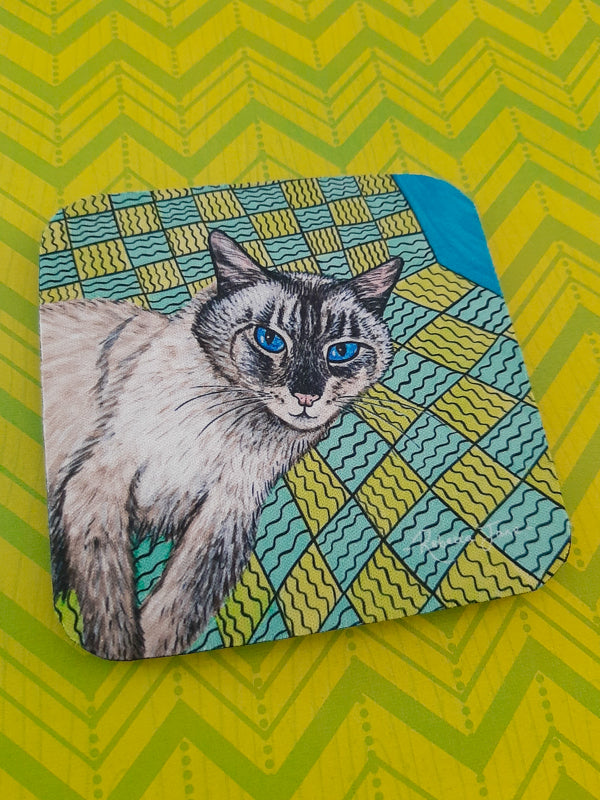 Zak the Cat Green Coaster