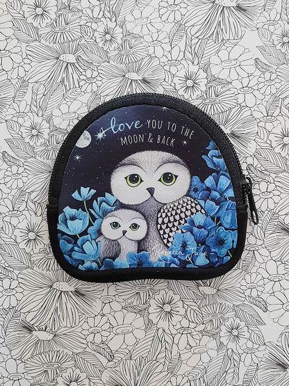 Owls in Poppies Cornflower Coin Pouch