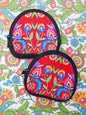 Folky Flowers Red Coin Pouch