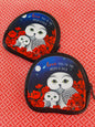 Owls in Poppies Red Coin Pouch
