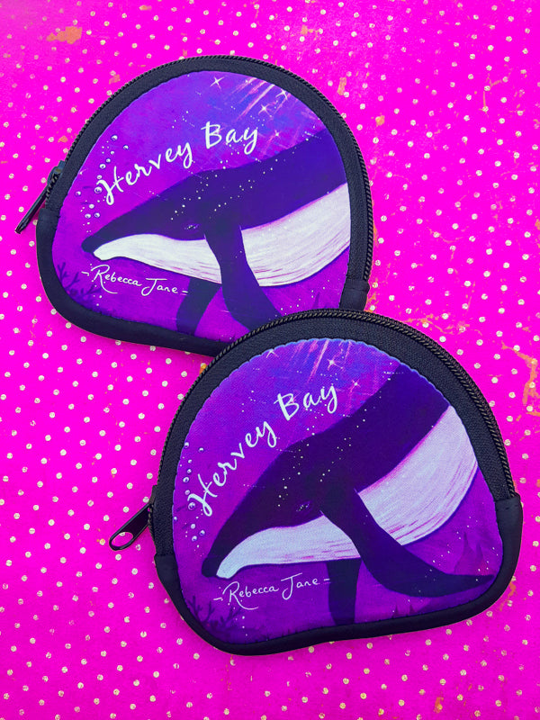 Under the Bay Purple Whale Coin Pouch
