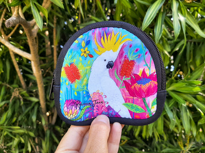 Springtime Birds Cockatoo & Cockatiel Coin Pouch