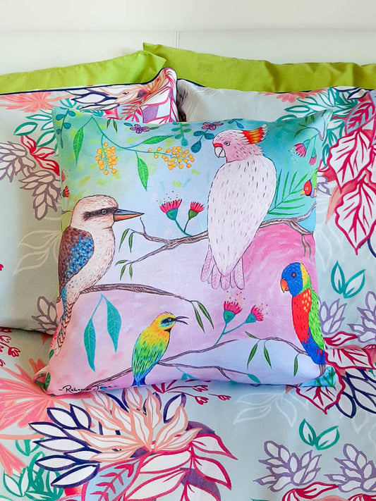 Colourful Birds Kookaburra Cushion Cover