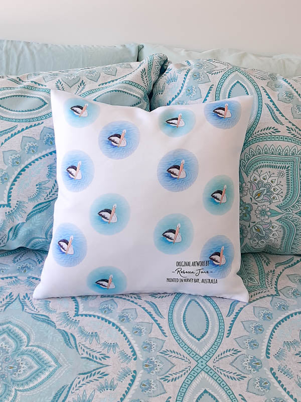 Pelicans on the Pier Cushion Cover