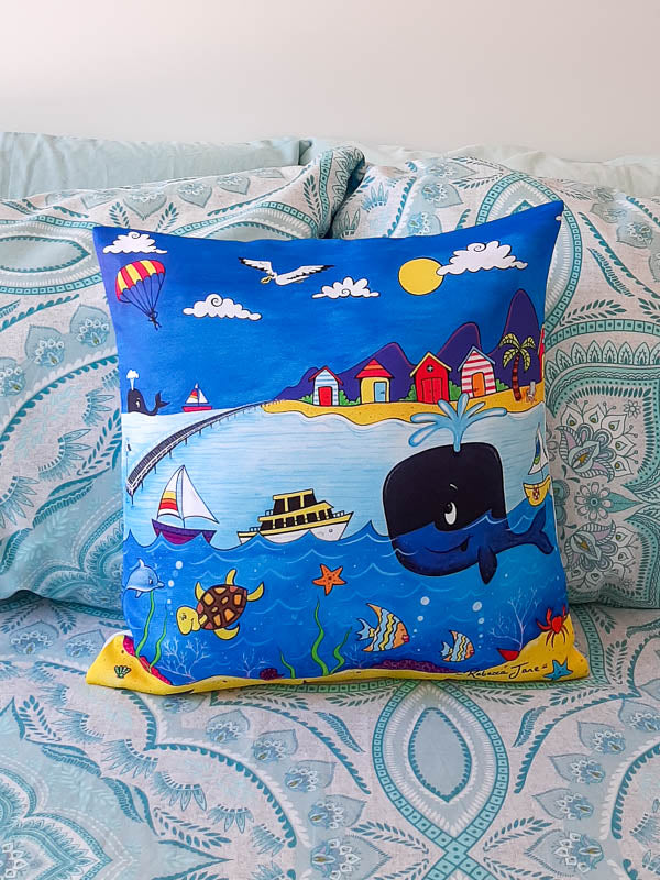Whale Town Cushion Cover