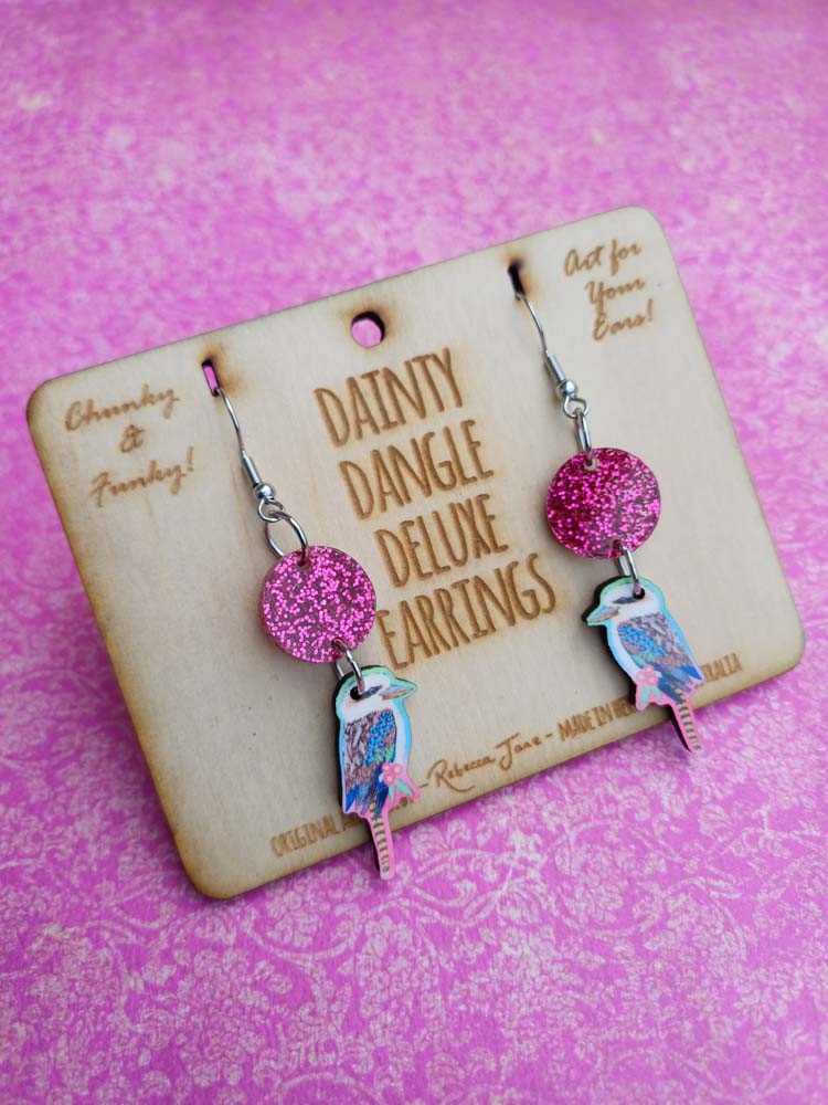 Kookaburra Dainty Dangle Deluxe Earrings