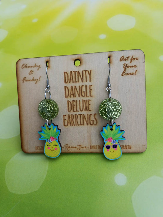 Sweet Pineapple Dainty Dangle Deluxe Earrings