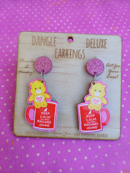 Keep Calm Bear Dangle Deluxe Earrings