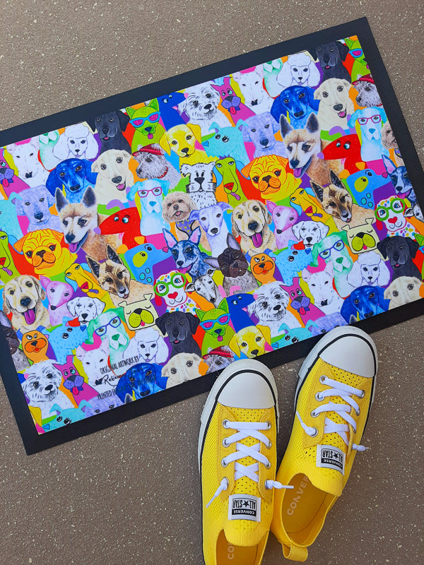 Dashing Dogs Door Mat