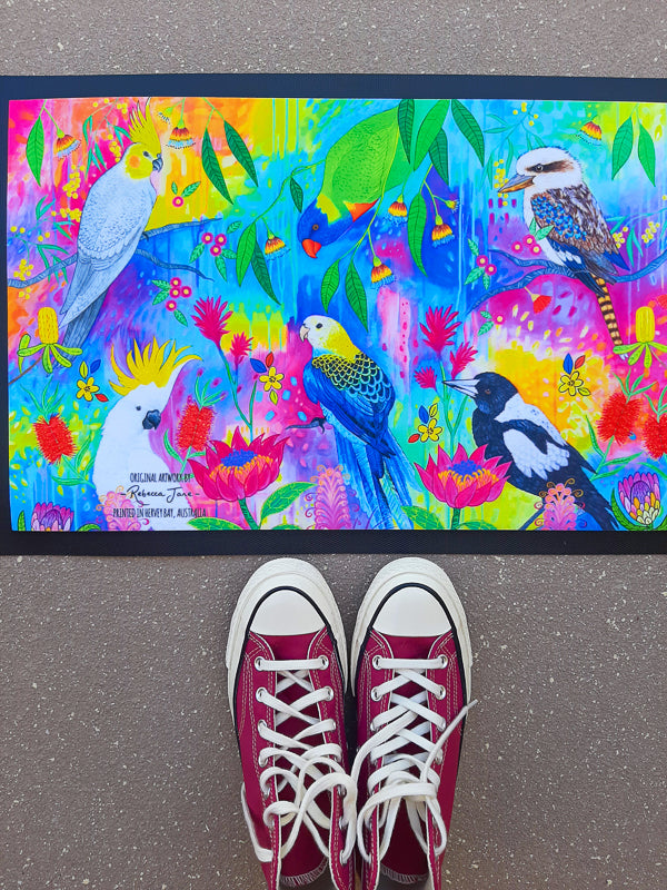 Springtime Birds & Blooms Door Mat
