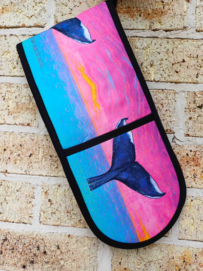 Whale Confetti Double Oven Mitt