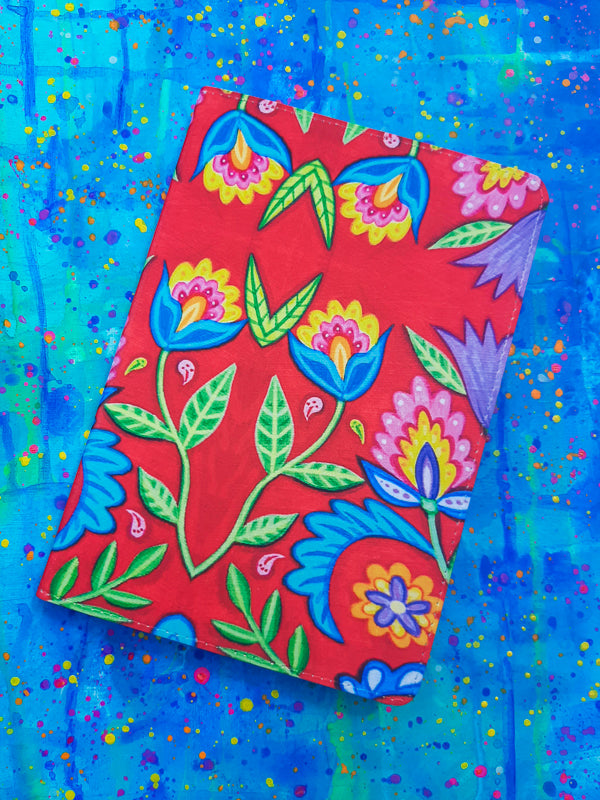 Folky Flowers Red Journal