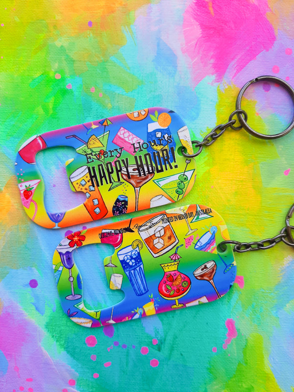 Happy Hour Keyring Bottle Opener